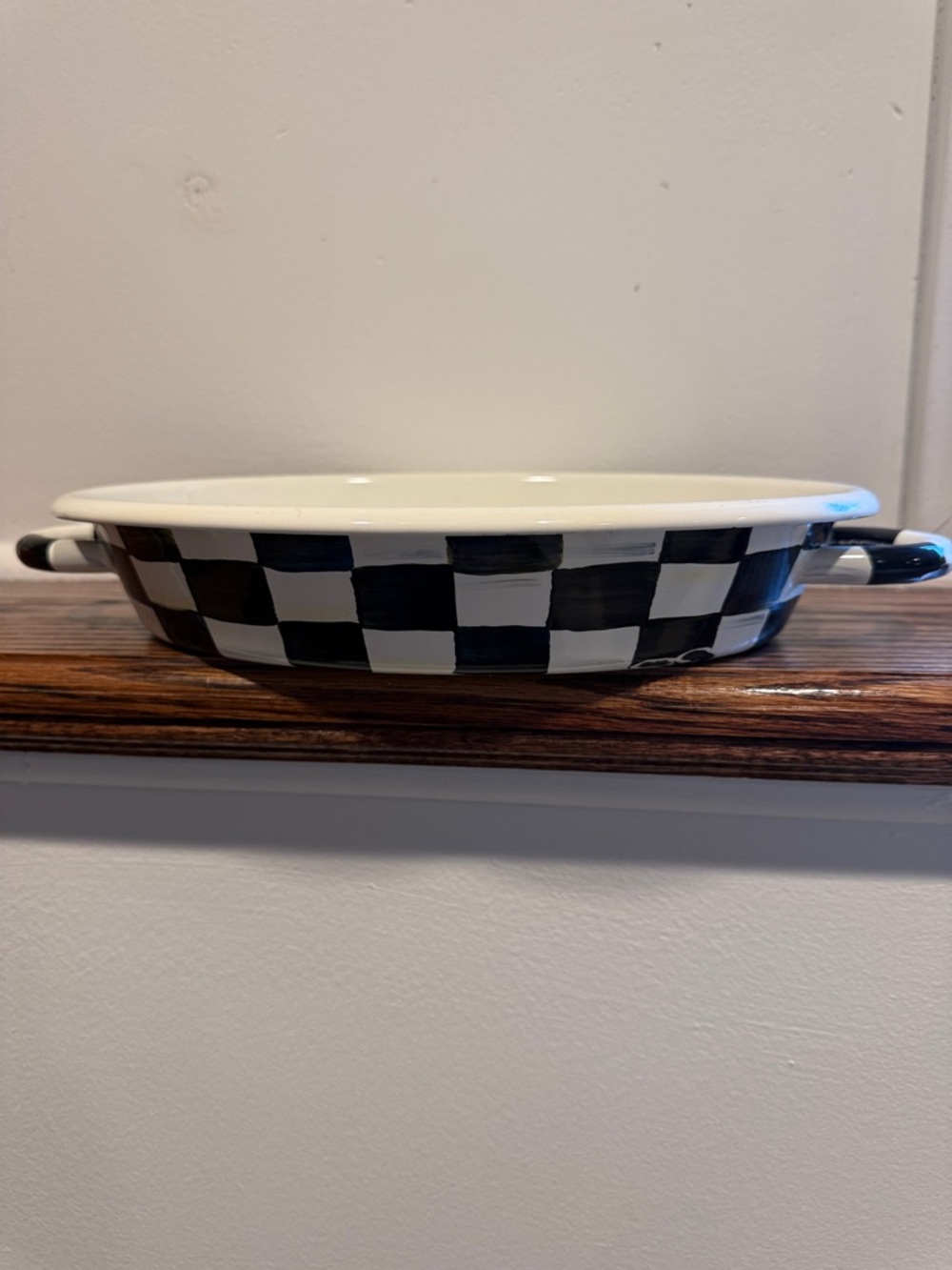 MacKenzie-Childs Courtly Check Enamel Oval Gratin Dish- Medium